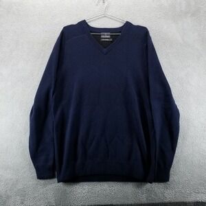 Mack Weldon Sweater Mens XL Blue V Neck Pullover Tech Cashmere Long Sleeve